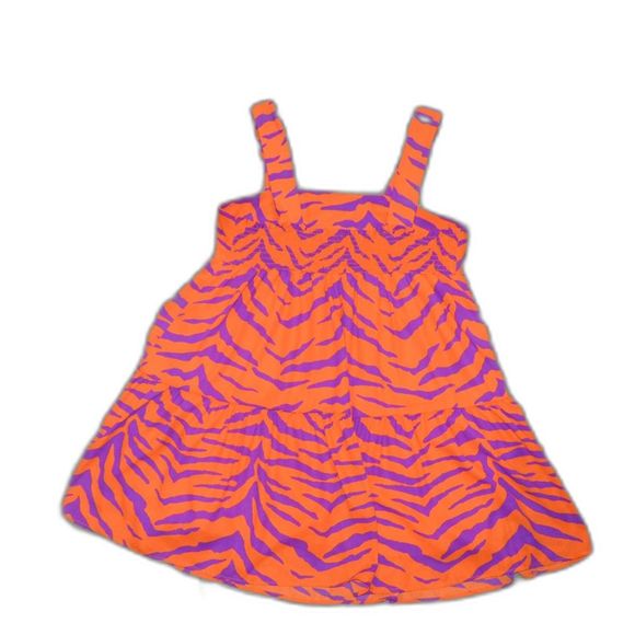 Adrienne Sleeveless Baby Doll Smocked Clemson Animal Print Dress - Picture 3 of 9